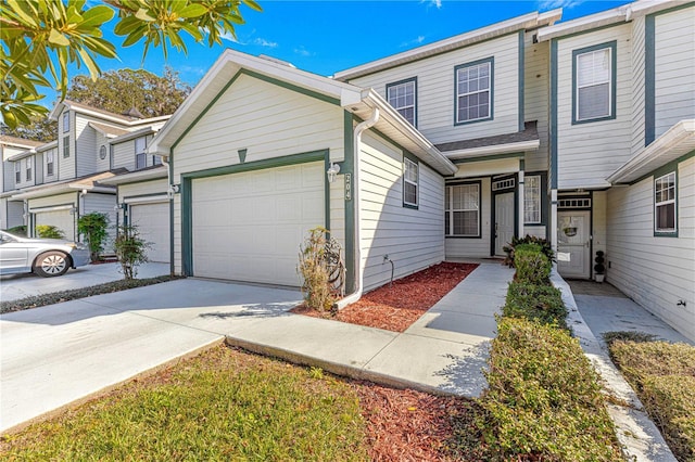 view of property with a garage