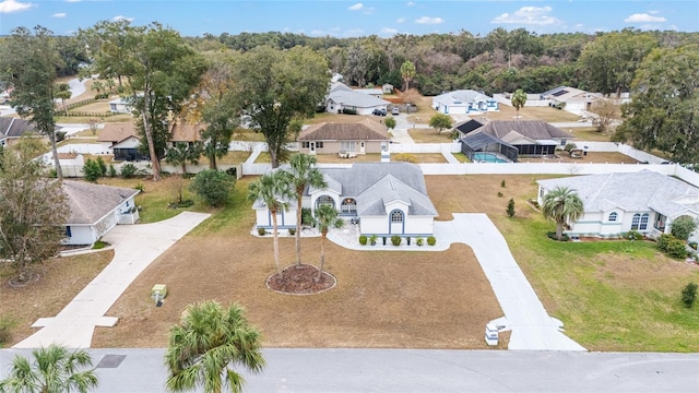 drone / aerial view featuring a residential view