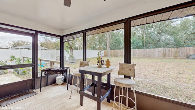 sunroom featuring plenty of natural light