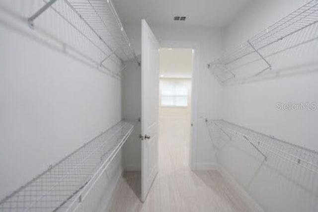 spacious closet featuring wood-type flooring