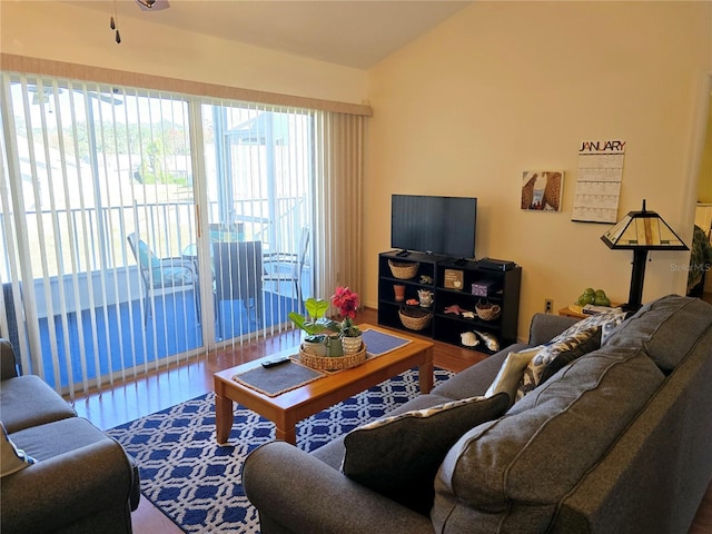 living room featuring hardwood / wood-style flooring