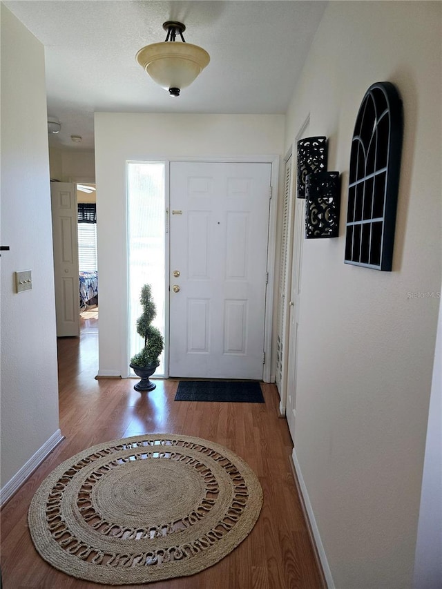 entrance foyer with hardwood / wood-style floors