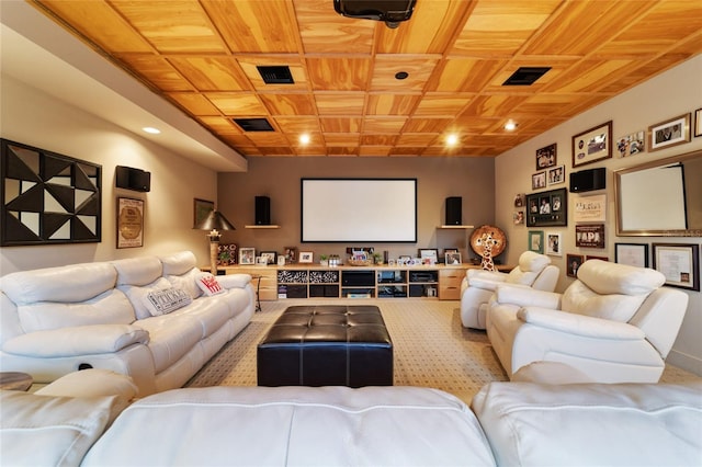 cinema with wood ceiling