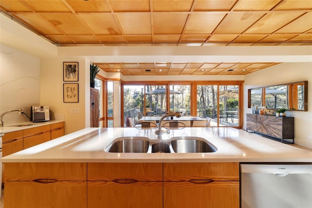 kitchen with stainless steel dishwasher and sink