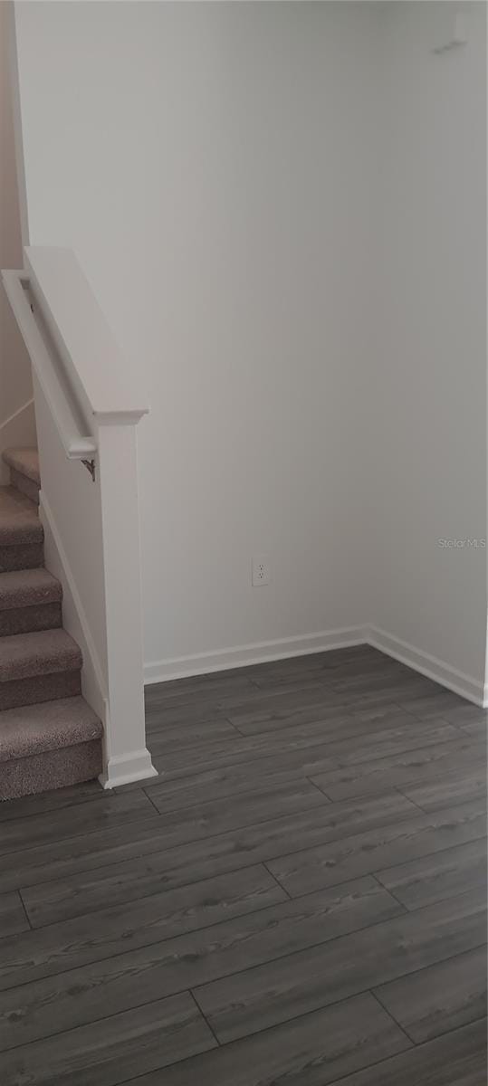 empty room featuring dark hardwood / wood-style floors