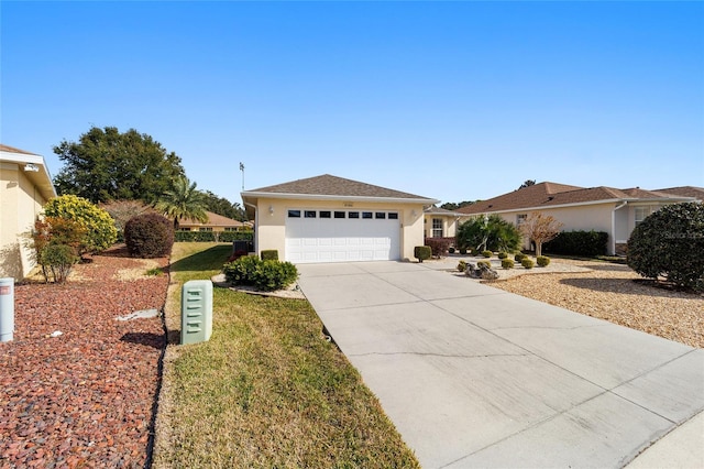 ranch-style home with a front lawn