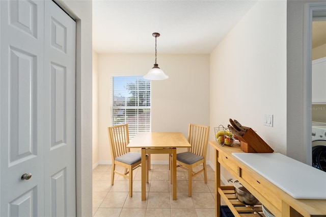 view of tiled dining space