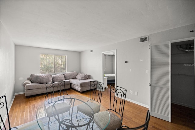 living room featuring hardwood / wood-style floors