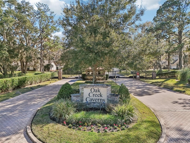 view of community sign