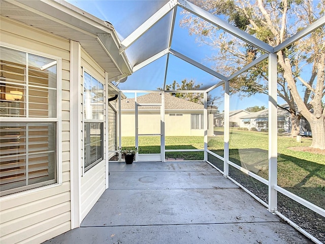 view of unfurnished sunroom