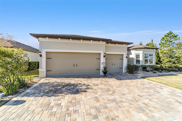 view of front of house with a garage