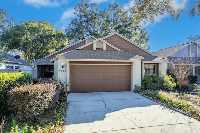 ranch-style home with a garage