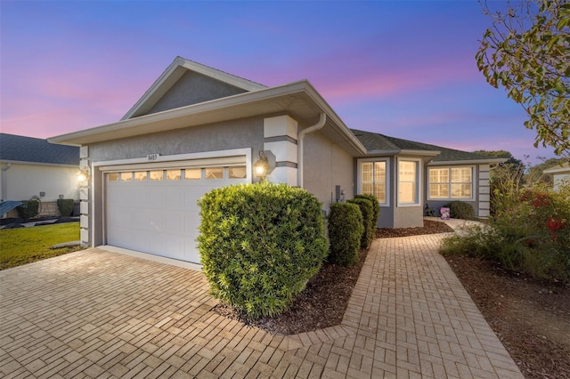 view of front facade featuring a garage