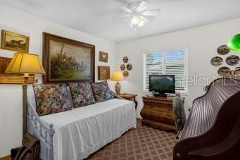 bedroom featuring ceiling fan