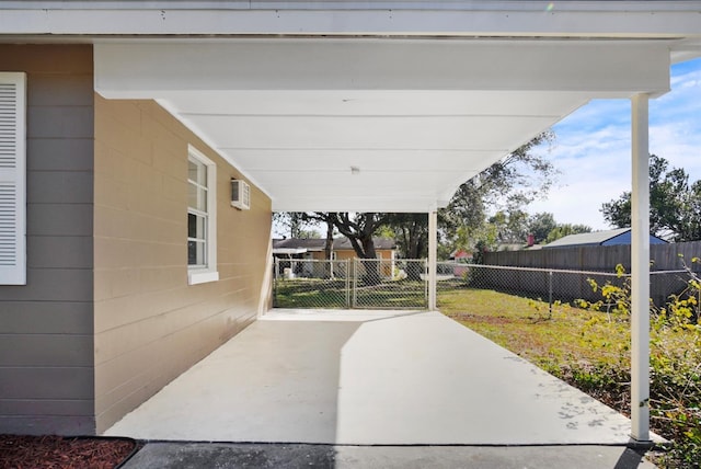 view of patio / terrace with a carport