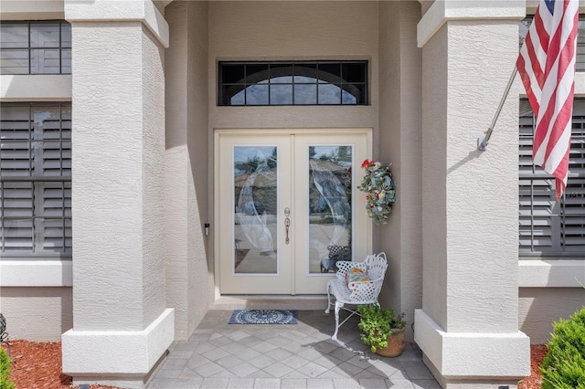 property entrance with french doors