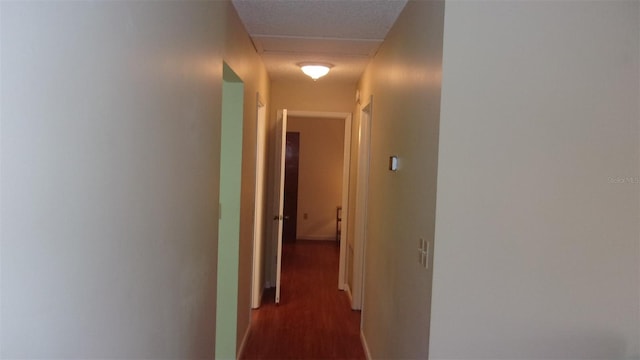 corridor featuring dark hardwood / wood-style floors