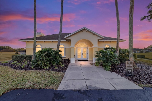 view of front of property featuring french doors