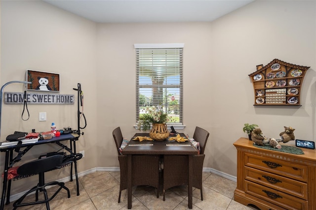 view of tiled dining space