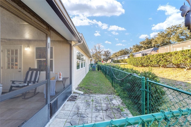 view of yard with a patio area