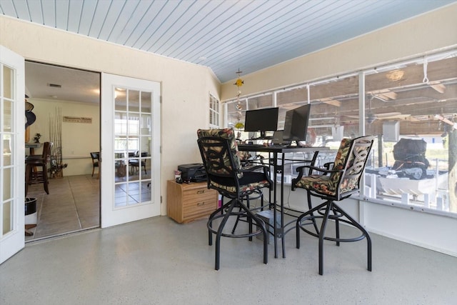 interior space with french doors