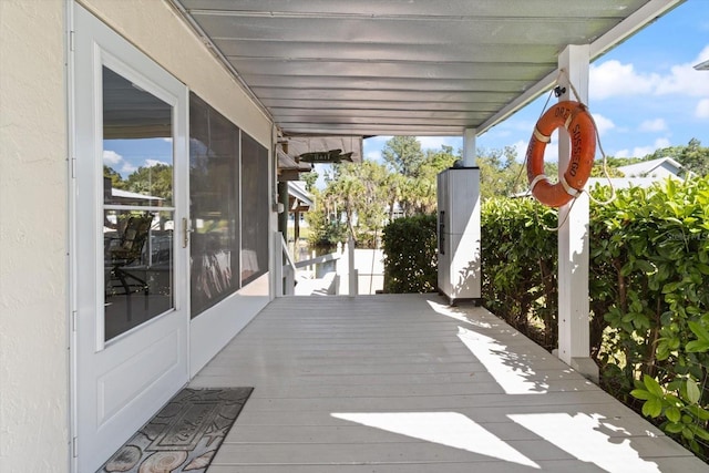 view of patio featuring a deck