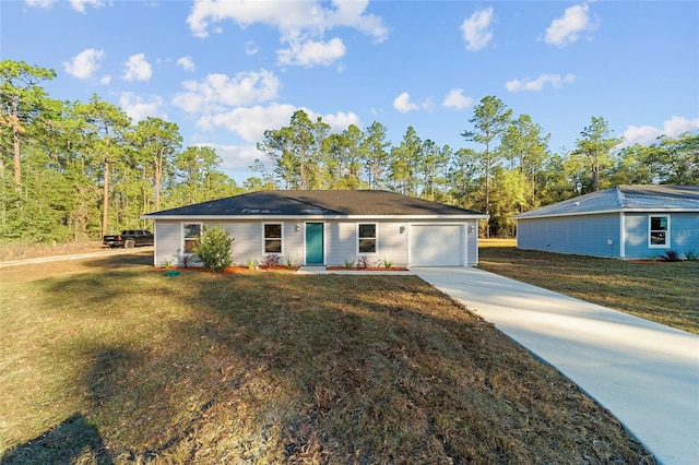 ranch-style house with a front yard