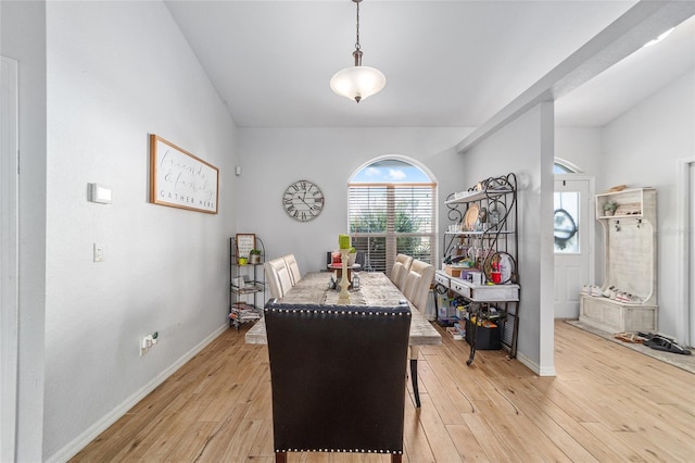 dining room with light wood-type flooring