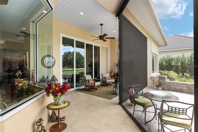 view of patio / terrace with ceiling fan