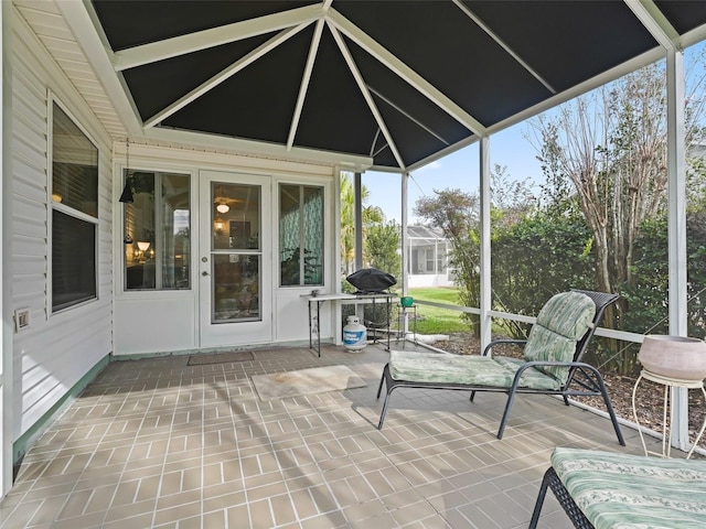 view of unfurnished sunroom