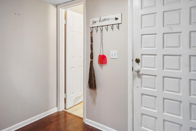 hall featuring dark hardwood / wood-style flooring