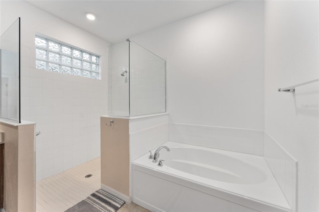 bathroom with plus walk in shower