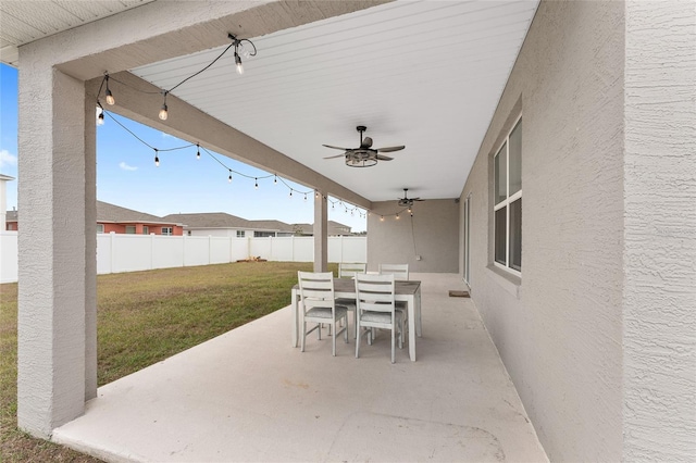 view of patio / terrace with ceiling fan