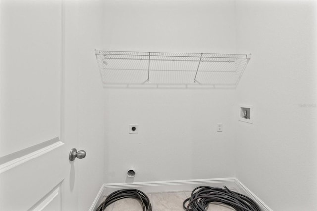 clothes washing area featuring washer hookup and electric dryer hookup