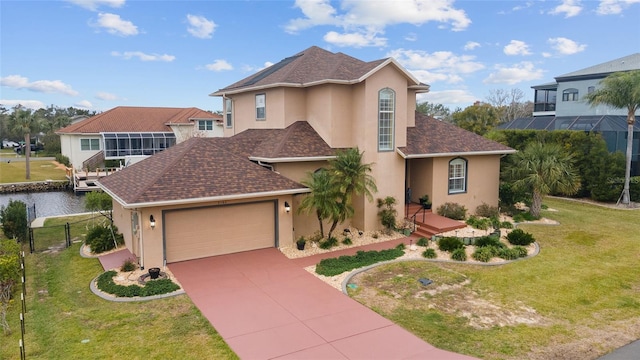 view of front of house with a front lawn