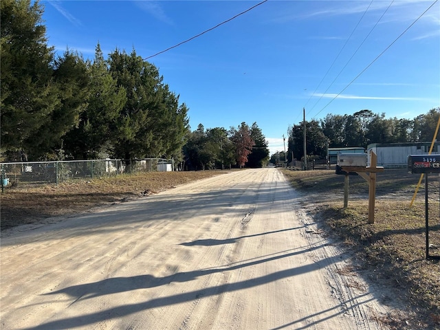 view of road