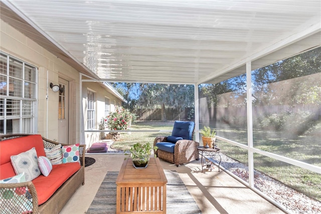 view of sunroom