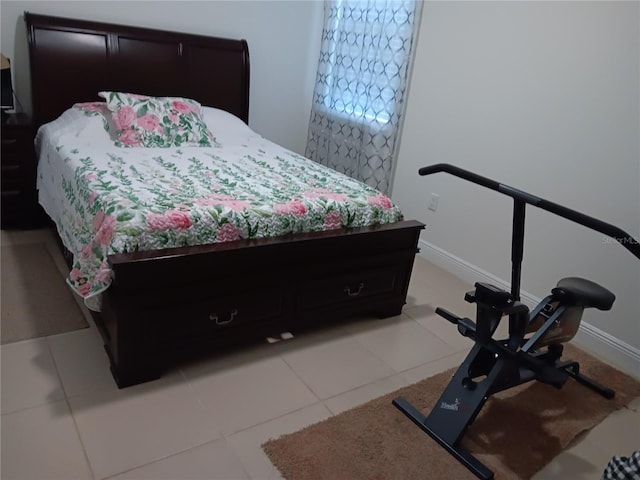 view of tiled bedroom