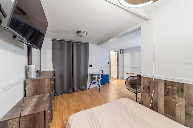 bedroom featuring light wood finished floors