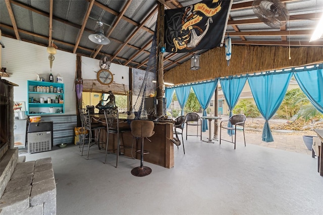 view of patio with outdoor dry bar