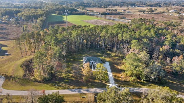 drone / aerial view with a rural view