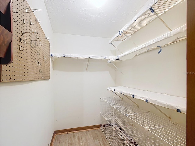 walk in closet featuring hardwood / wood-style flooring