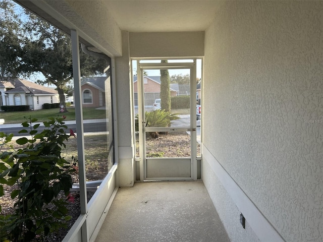 view of unfurnished sunroom