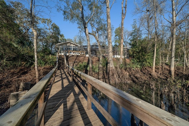 view of dock area