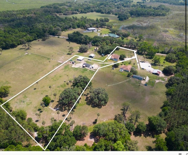 bird's eye view with a rural view