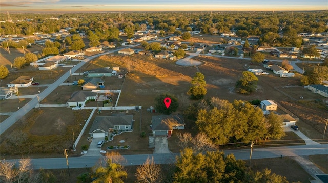 view of aerial view at dusk