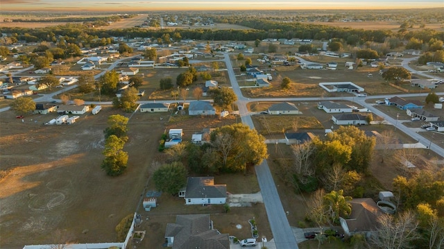 view of aerial view at dusk