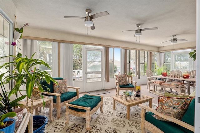 sunroom / solarium with a wealth of natural light