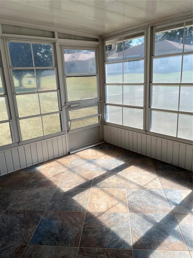 view of unfurnished sunroom