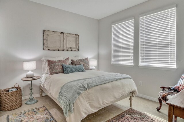 bedroom with tile patterned flooring